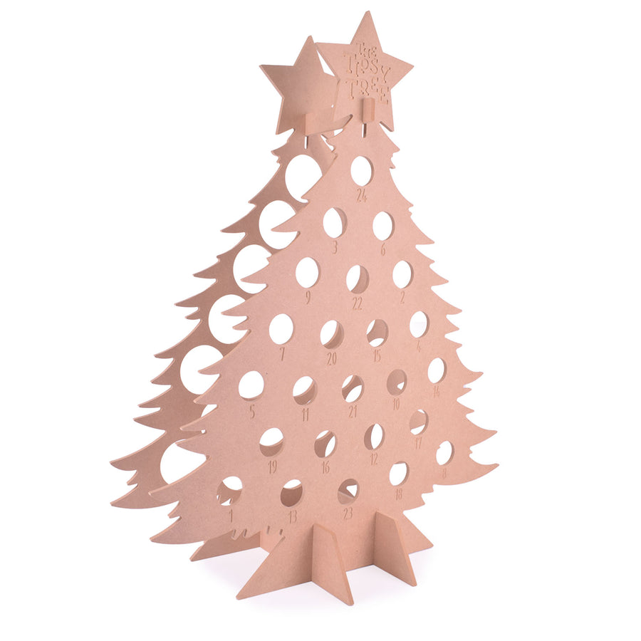 Tall Tipsy Tree Wooden Advent Calendar (Tree Only)